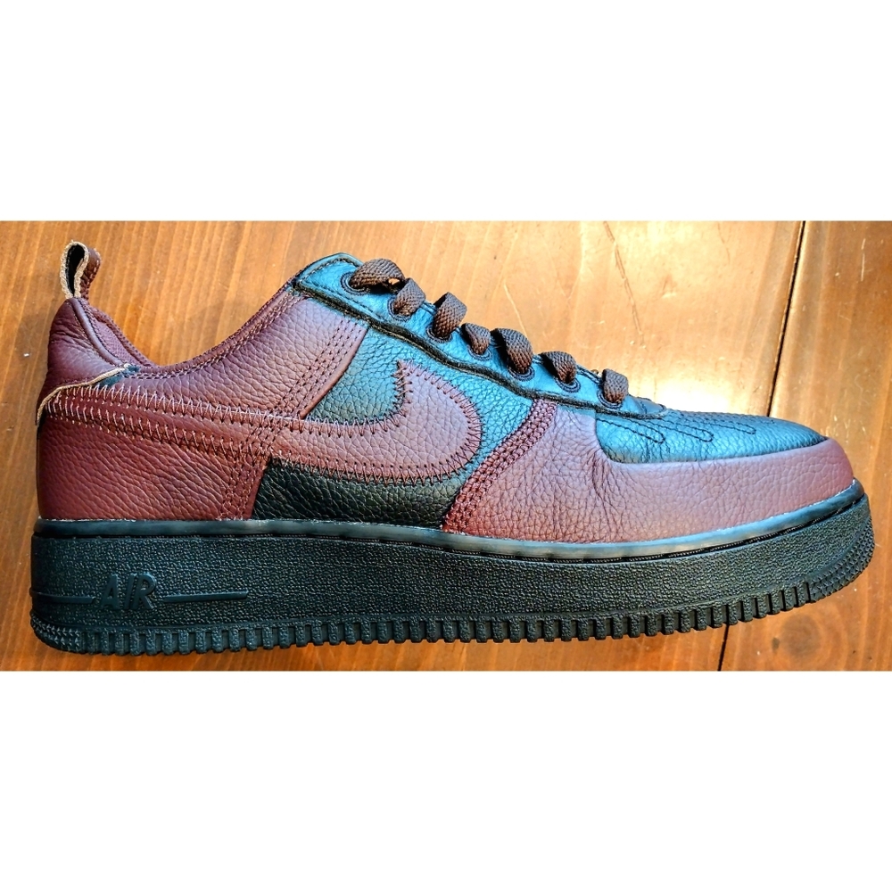 Nike Air Force 1 Low "Future Movement" Leather, Size 9, Black/Burgundy